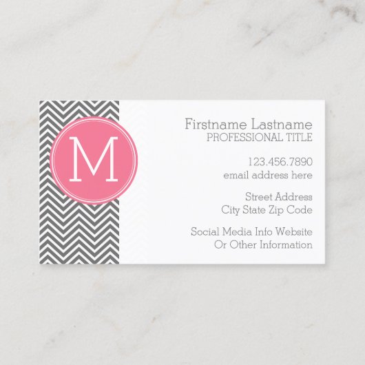 グレーとピンクのシボカスタムロン 名刺 (裏面)