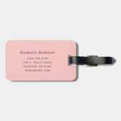 グレーとピンクのストライプモノグラム |編集可能な色 ラゲッジタグ (裏面横)