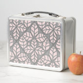 グレーとピンクのタイルプリント弁当箱 メタルランチボックス (インサイチュ)