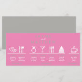 グレーとピンクのタイ結婚ムラインウェルカムバッグノート (正面/裏面)