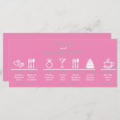 グレーとピンクのタイ結婚ムラインウェルカムバッグノート (正面/裏面)