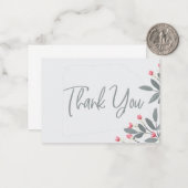 グレーとピンクのフローラフラットノートカード ノートカード (正面/裏面インサイチュ)