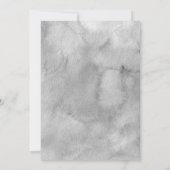 グレーとピンクのフローラ水色ベビーシャワー 招待状 (裏面)