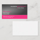 グレーとピンクの企業の名刺 名刺 (正面/裏面)