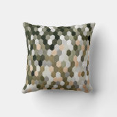 グレーとピンクの色合いのハニカムパターン クッション (裏面)