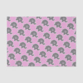 グレーとピンクの象の赤ちゃんシャワーギフトティッシュ 薄葉紙 (正面)