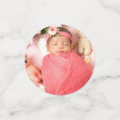 グレーとピンクの30th THREEOH！写真の誕生日グラフィック コンフェッティ (スモール正面)