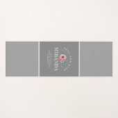 グレーとピンクモノグラム最高のマー・エバパーソナライズされたー ヨガマット (正面(横))