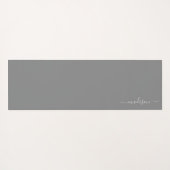 グレーとピンク |水彩フラワーズモノグラム ヨガマット (裏面(横))