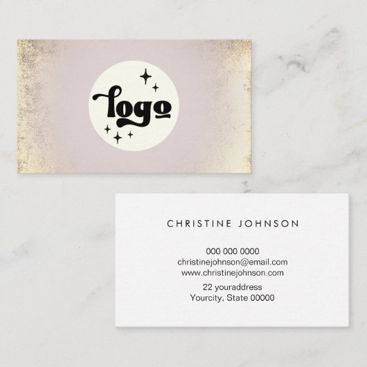 グレーとフェイク金ゴールドフォイルの背景 名刺 (正面/裏面)