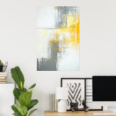 グレーとブラウンの抽象芸術アートを目指す ポスター (ホームオフィス)