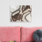 グレーとブラウンの抽象芸術アート キャンバスプリント (インサイチュ (リビング))