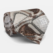 グレーとブラウンの抽象芸術アート ネクタイ (ロール)