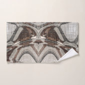 グレーとブラウンの抽象芸術アート バスタオルセット (ハンドタオル)