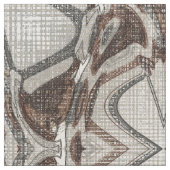 グレーとブラウンの抽象芸術アート ファブリック (クローズアップ)
