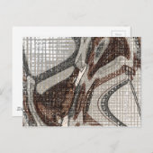 グレーとブラウンの抽象芸術アート ポストカード (正面/裏面)