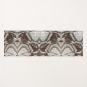 グレーとブラウンの抽象芸術アート ヨガマット (正面(横))