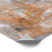 グレーとブラウンの抽象芸術絵画アートのポスター ポスター (角)