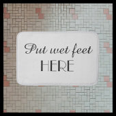 グレーとブラックおもしろいウェット足をここに豪華 バスマット