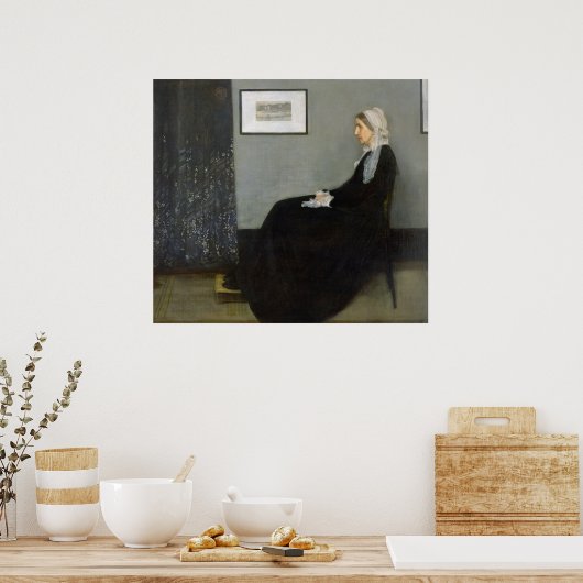 グレーとブラックのアレンジメントNo.1 ポスター (キッチン)