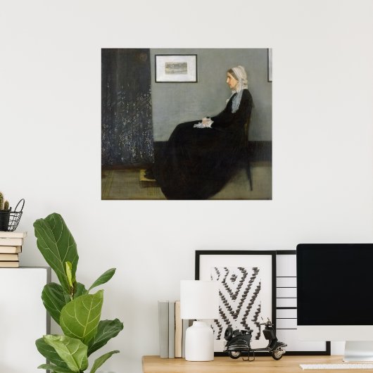 グレーとブラックのアレンジメントNo.1 ポスター (ホームオフィス)