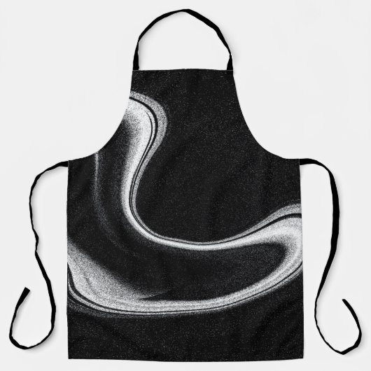 グレーとブラックのイラストレーション エプロン (正面)