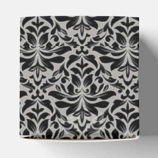 グレーとブラックのダマスク手作り石鹸 フェイバーボックス (上部)