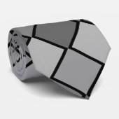 グレーとブラックのチェック付きネクタイ ネクタイ (ロール)