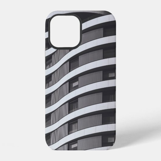 グレーとブラックの商業ビル iPhoneケース (裏面)