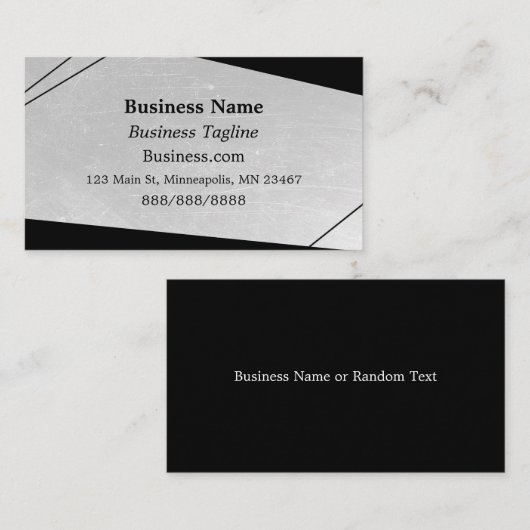 グレーとブラックの抽象芸術ビジネス 名刺 (正面/裏面)