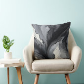 グレーとブラックの抽象芸術 クッション (椅子)