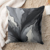 グレーとブラックの抽象芸術 クッション (ブランケット)