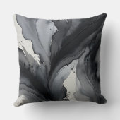 グレーとブラックの抽象芸術 クッション (裏面)