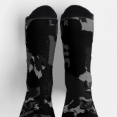 グレーとブラックの抽象芸術 ソックス (上部)