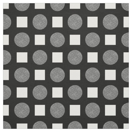 グレーとブラックの水玉模様 ファブリック (見本)
