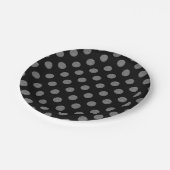 グレーとブラックの水玉模様 ペーパープレート (アングル)
