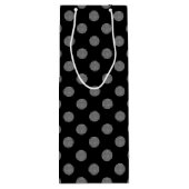 グレーとブラックの水玉模様 ワインギフトバッグ (裏面)