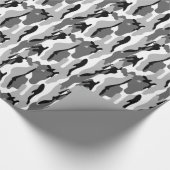 グレーとブラックの迷彩包み紙 ラッピングペーパー (角)