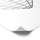 グレーとブラックカットダイヤモンドの幾何学的プリント ポスター (角)