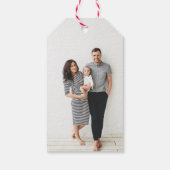 グレーとブラックバッファローチェック素朴ホリデーフォト ギフトタグ (裏面)