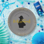 グレーとブラック州トルーパーリタイアメント ペーパープレート (パーティー)