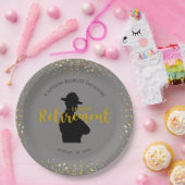 グレーとブラック州トルーパーリタイアメント ペーパープレート (パーティー)