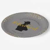 グレーとブラック州トルーパーリタイアメント ペーパープレート (アングル)