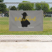 グレーとブラック州トルーパー退職旗 横断幕 (インサイチュ)