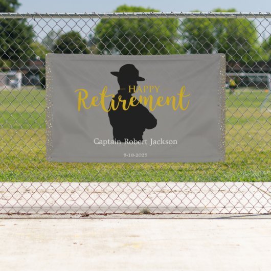 グレーとブラック州トルーパー退職旗 横断幕 (インサイチュ)