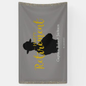 グレーとブラック州トルーパー退職旗 横断幕 (縦)