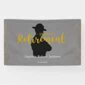 グレーとブラック州トルーパー退職旗 横断幕 (横)