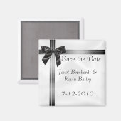 グレーとブラック日付マグネットを保存 マグネット (正面/裏面)