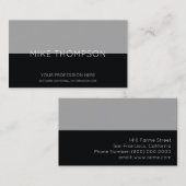 グレーとブラック、シンプルグレーとブクールラック&モダン 名刺 (正面/裏面)