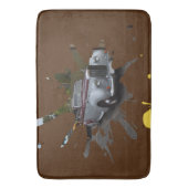 グレーとブルゴーニュのクラシックヴィンテージ車 バスマット (正面縦)